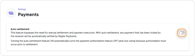 Activate auto-settlement