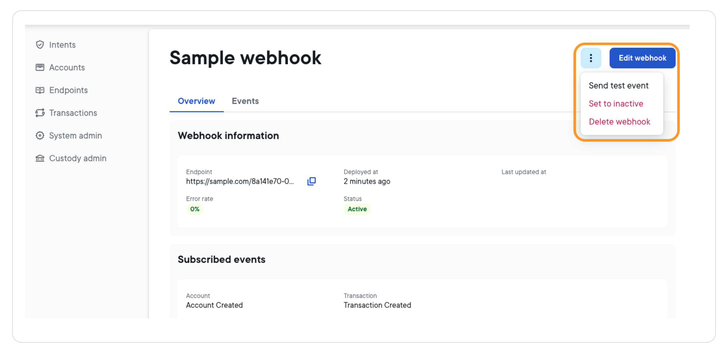 Edit webhook