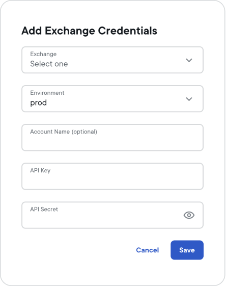 Add Exchange Credentials