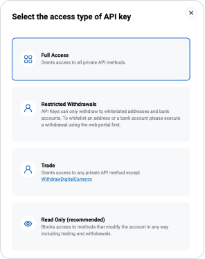 Independent Reserve Generate API Key form