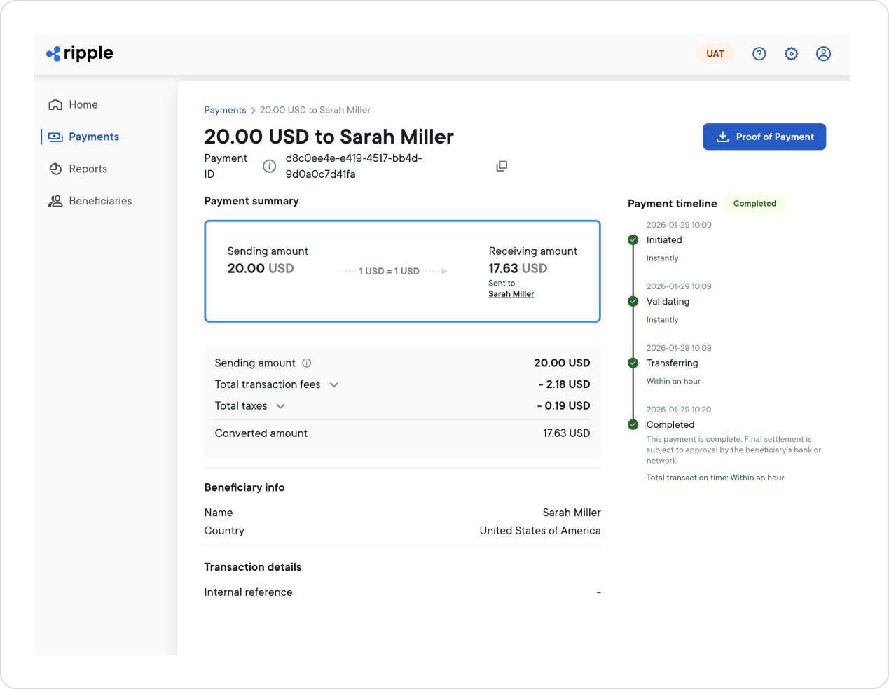 Payment details page RPD 2.0