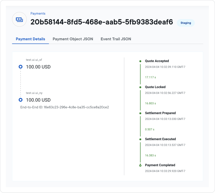Payment details page
