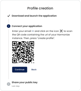 UI registration QR code