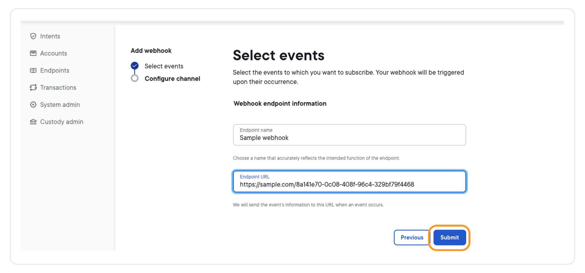 Register webhook