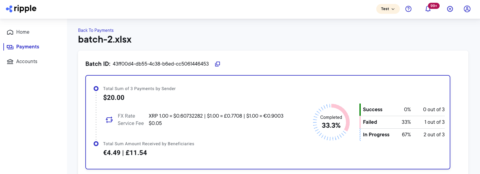 Batch payment complete