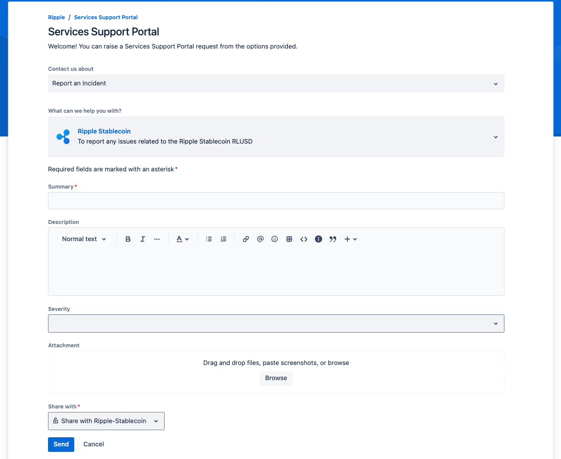 Services Ticket Form