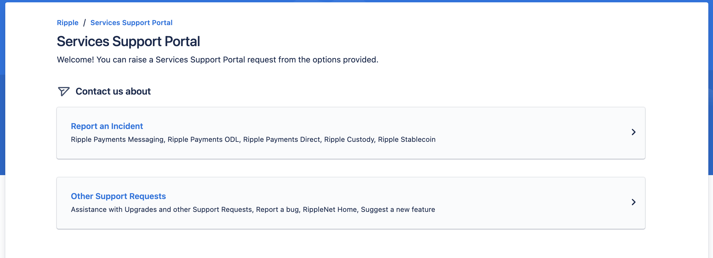 Services Support Portal