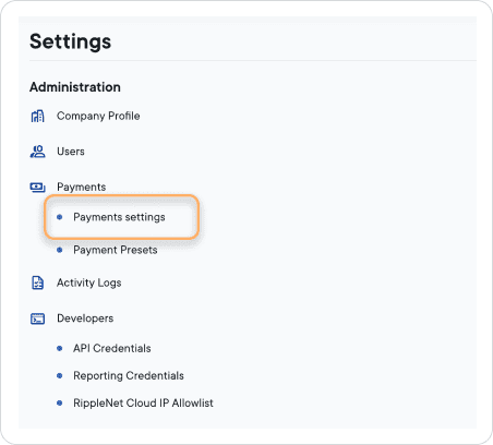 Payment settings