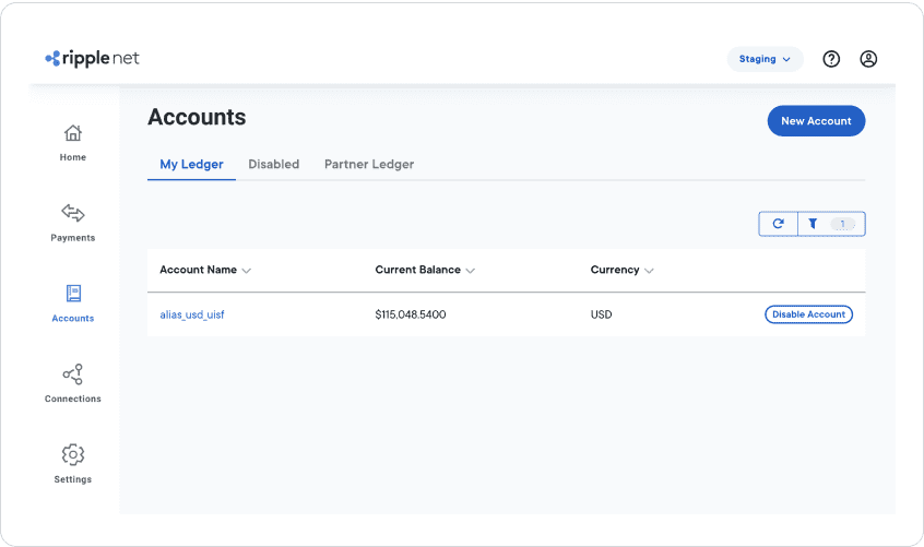 Accounts page