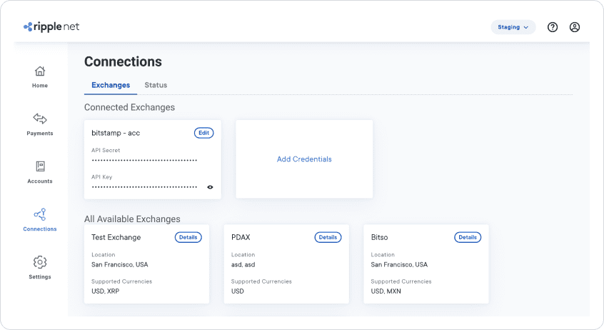 Connections page