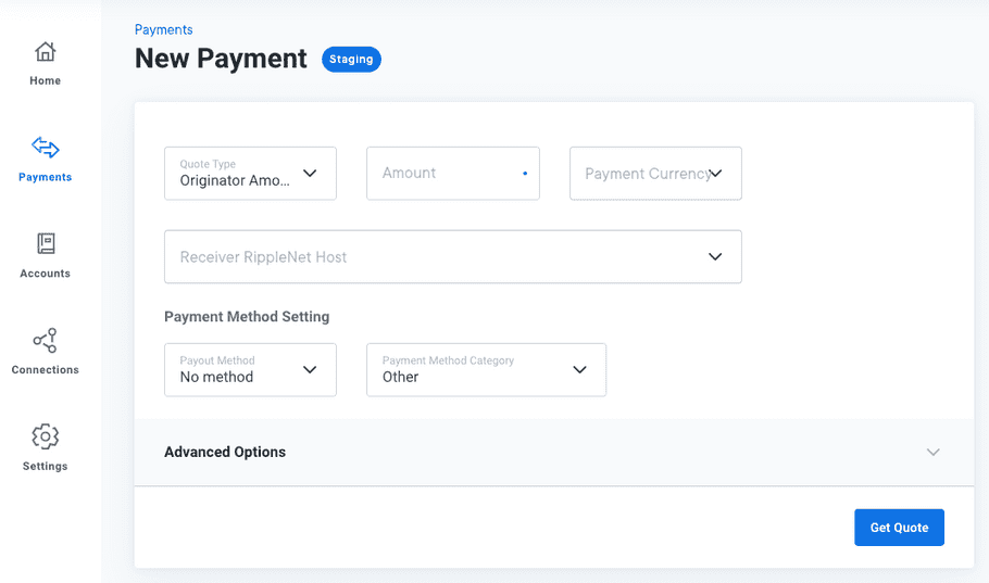 New Payment page