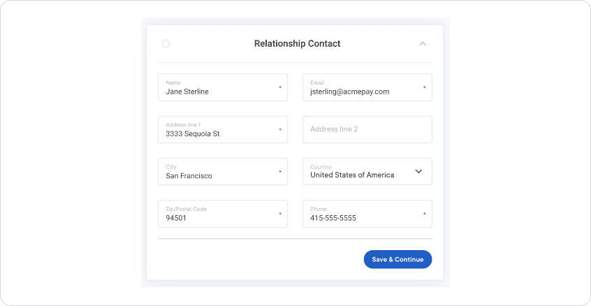 Relationship contact