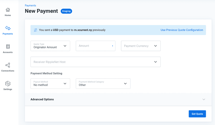 New payment page