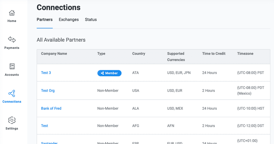 Connections page