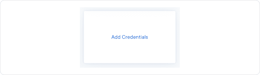 Add Credentials card