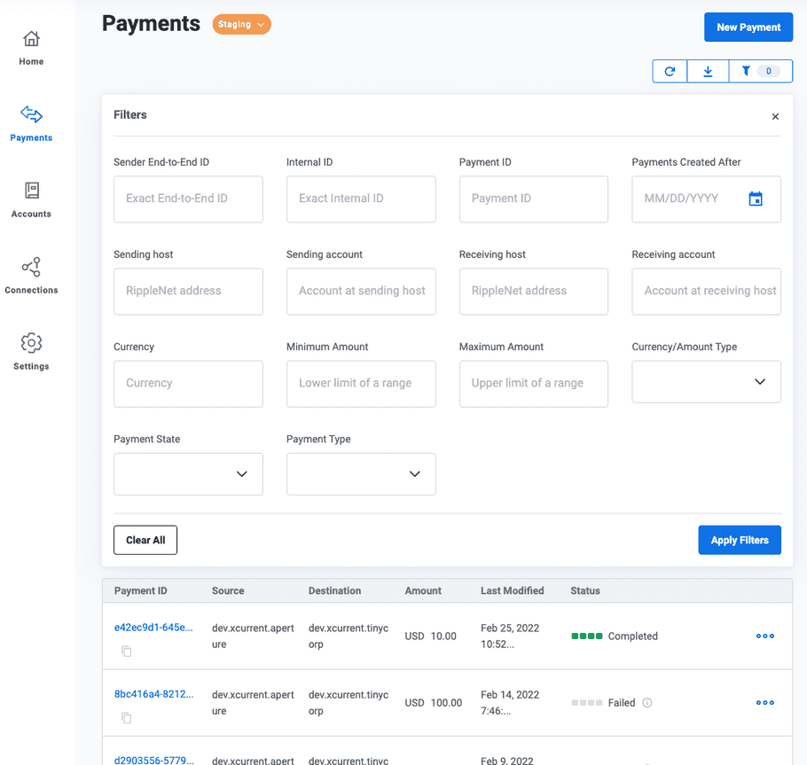 Payments Page