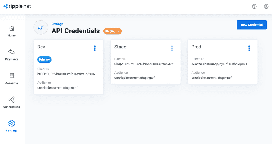 Credentials Page