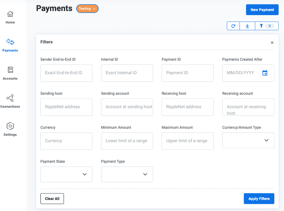 Payments filter