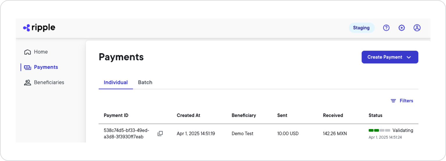 Payment example