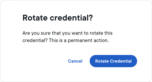 API credential details