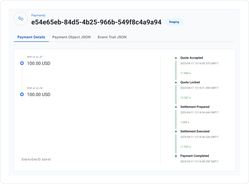 Payment details page