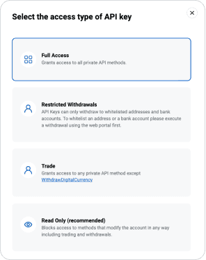 Independent Reserve Generate API Key form