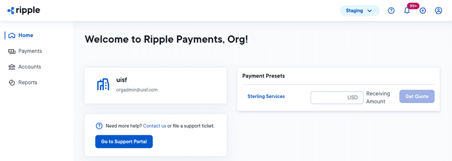 Ripple Payments home page