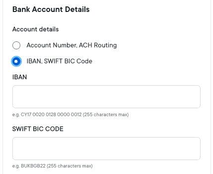 Iban, Swift Bic Code