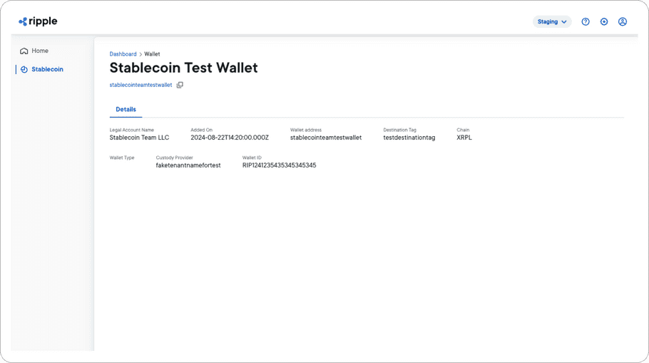 Wallet page